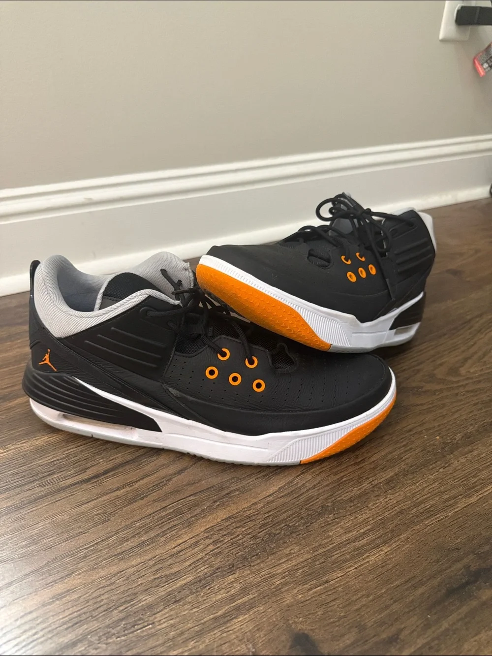 Jordan Low-Top Sneakers in Black, Orange & White
